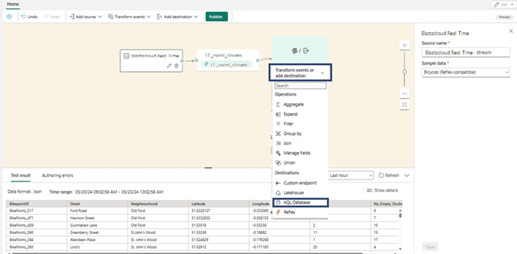 configuring kql database microsoft fabric